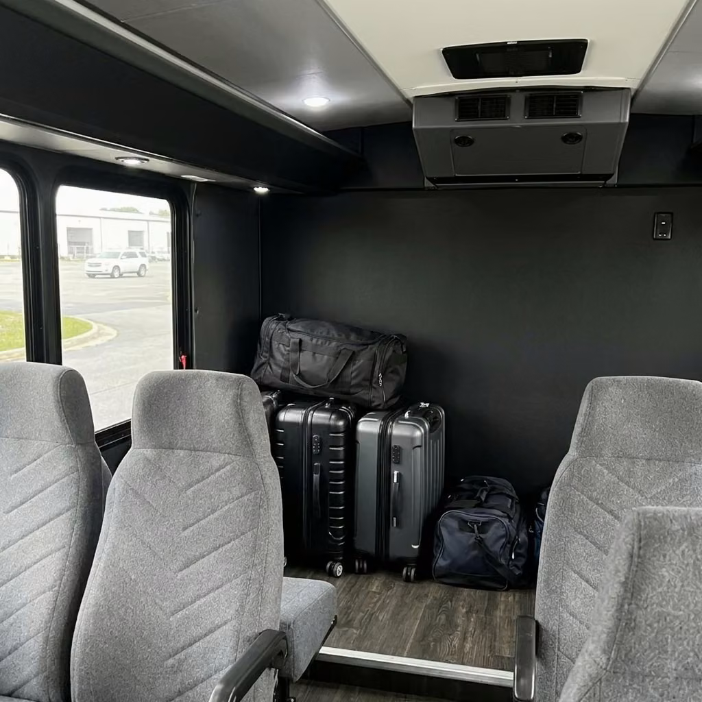 culver city 15 passenger minibus luggage area