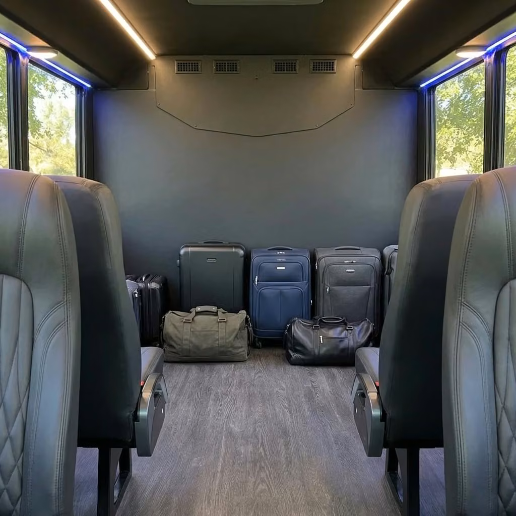 culver city 20 passenger minibus luggage area