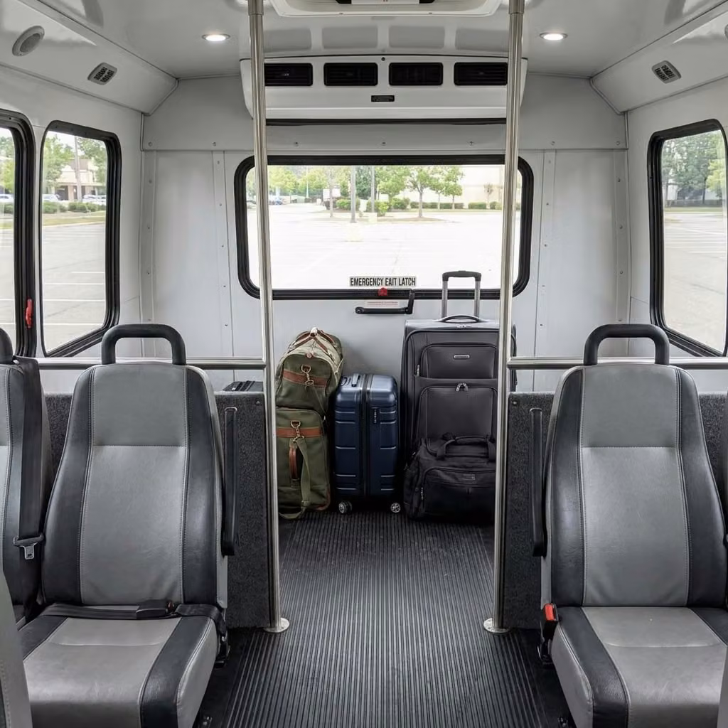 culver city 30 passenger minibus luggage area