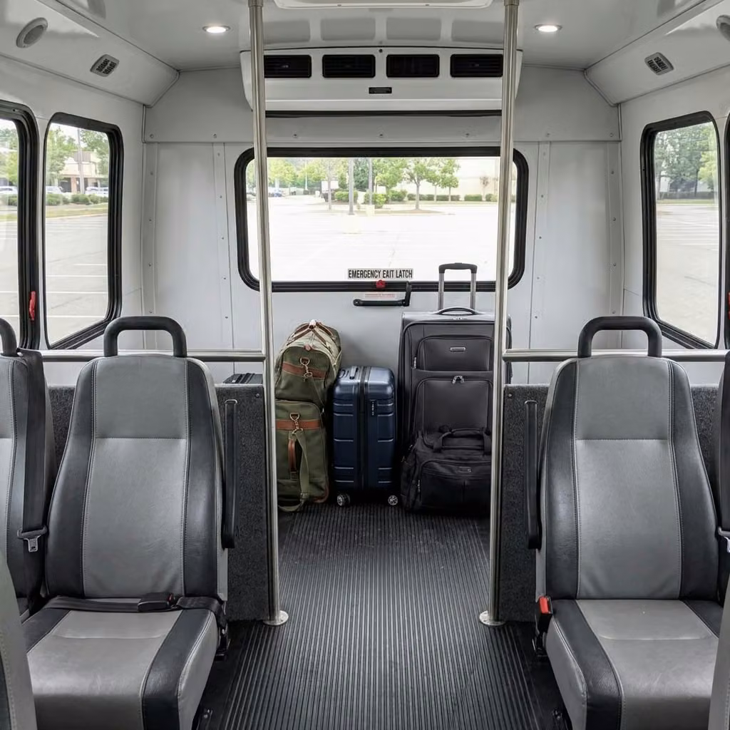 culver city 35 passenger minibus luggage area