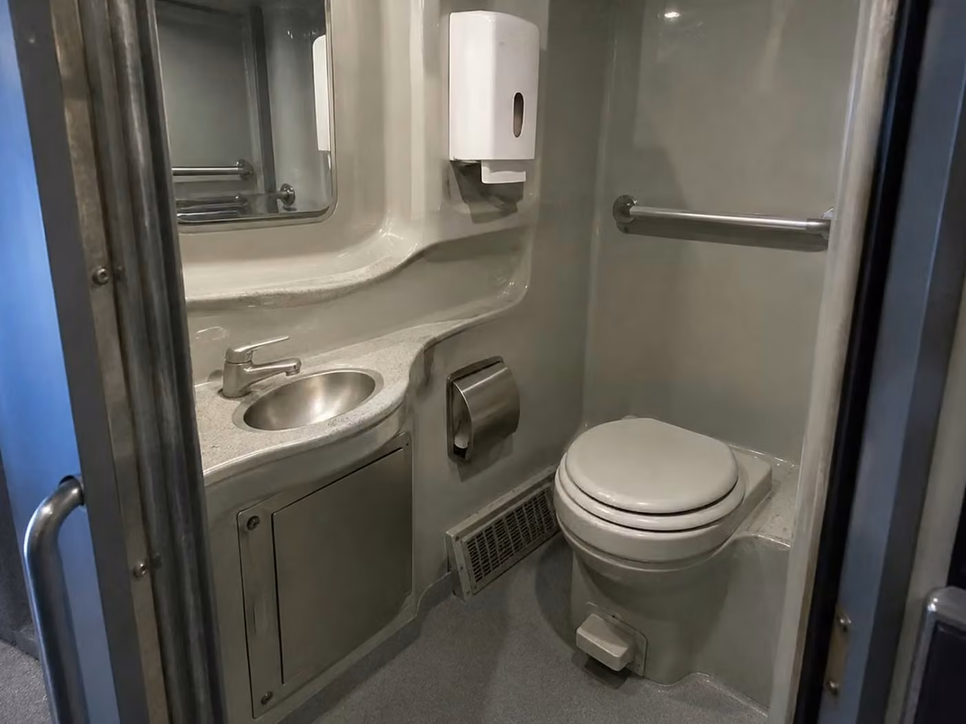 culver city 56 passenger charter bus onboard restroom
