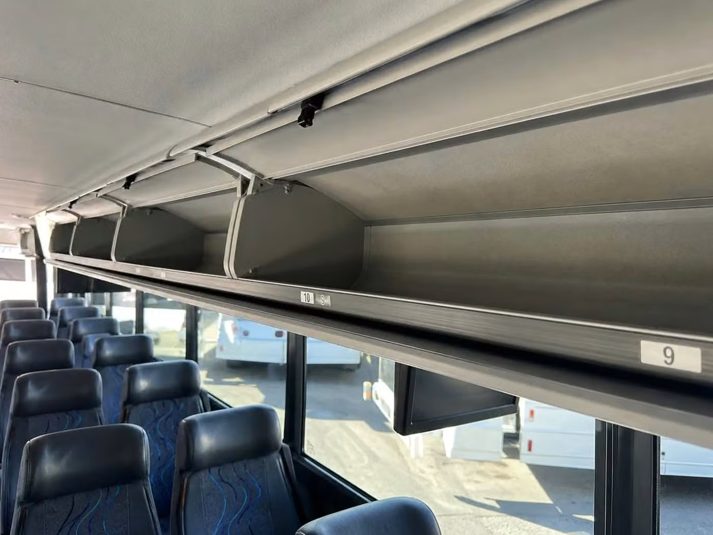 culver city charter bus overhead storage