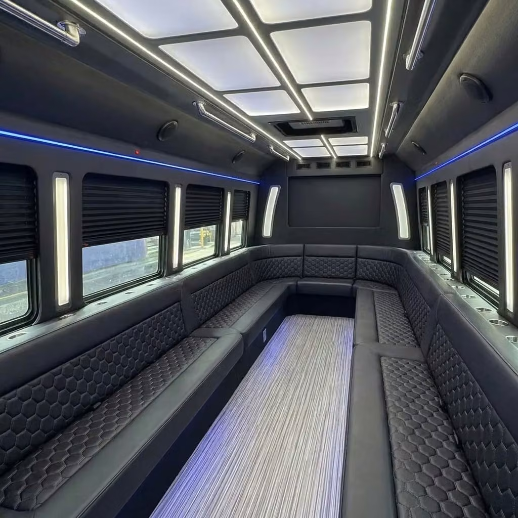 culver city party bus wraparound seating