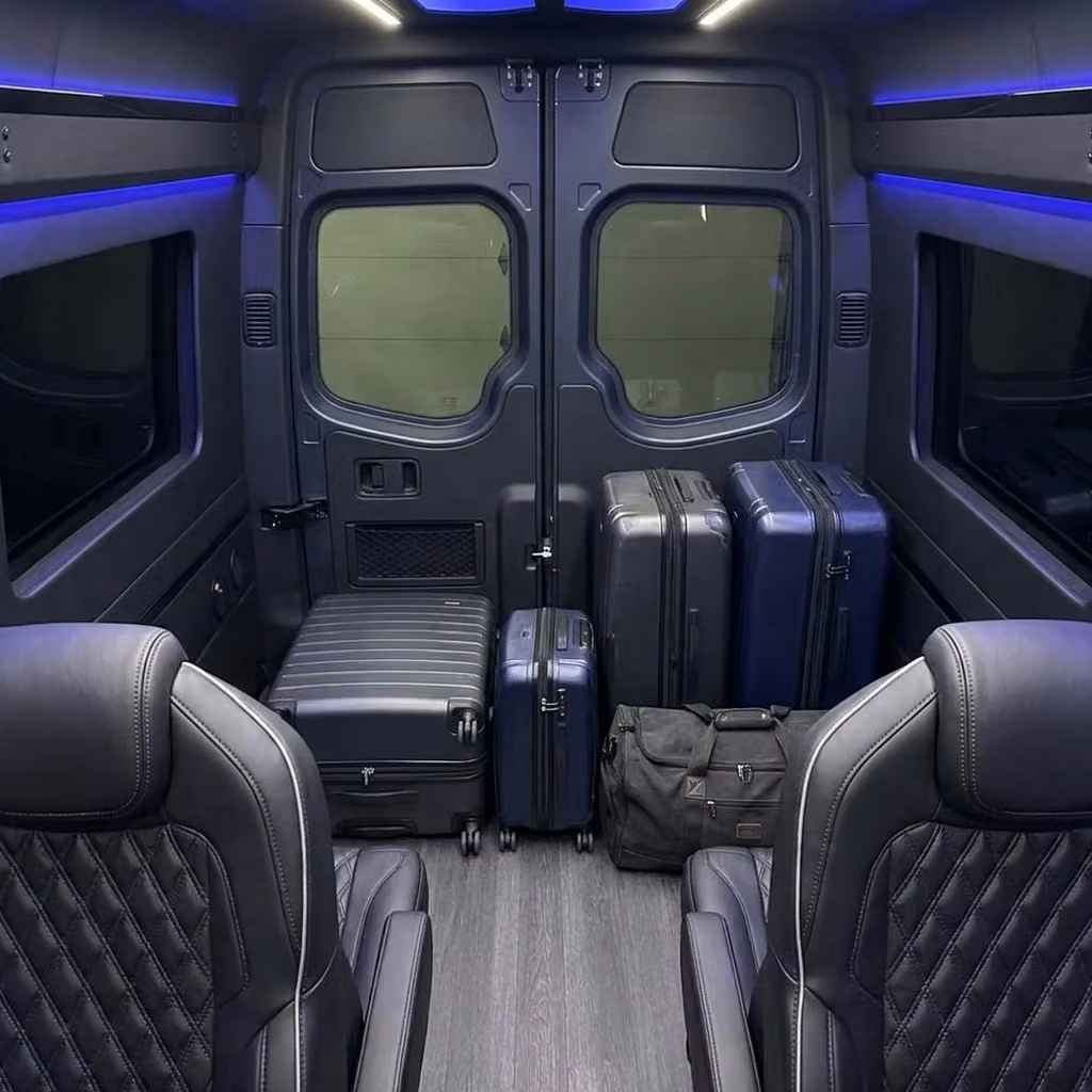 culver city sprinter van rental with driver luggage area