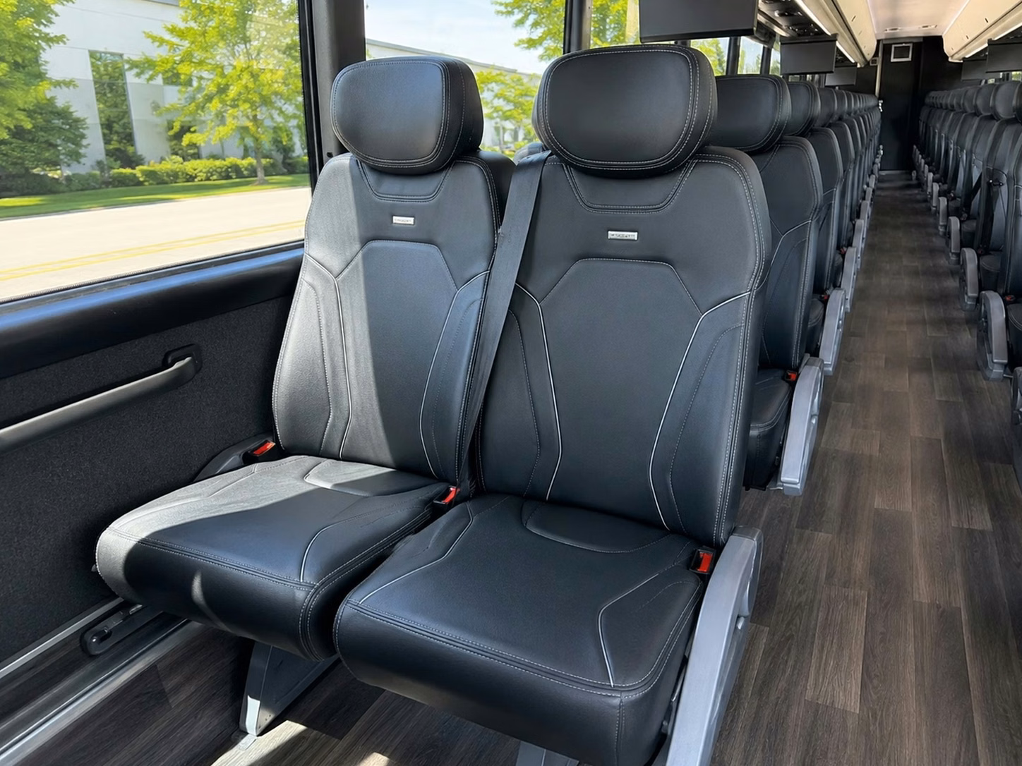 56 passenger charter bus inside